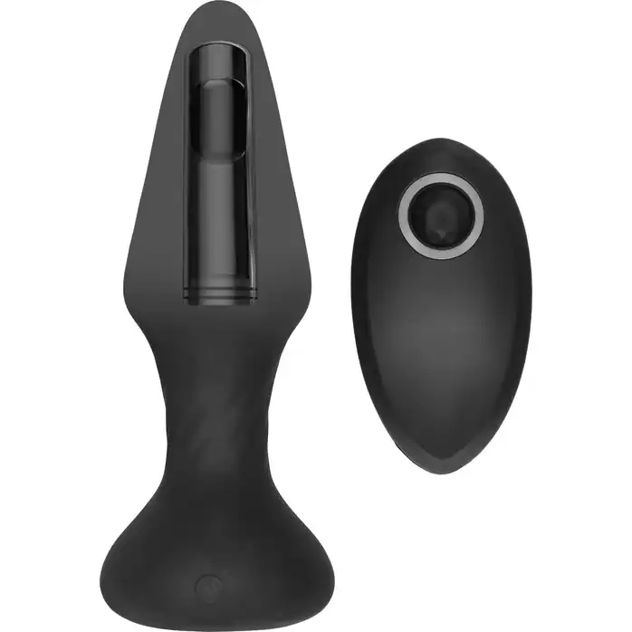 Черный анальный вибромассажер N 81 Rechargeable Remote Controlled Butt Plug - 14 см - Sono. Фотография 2.