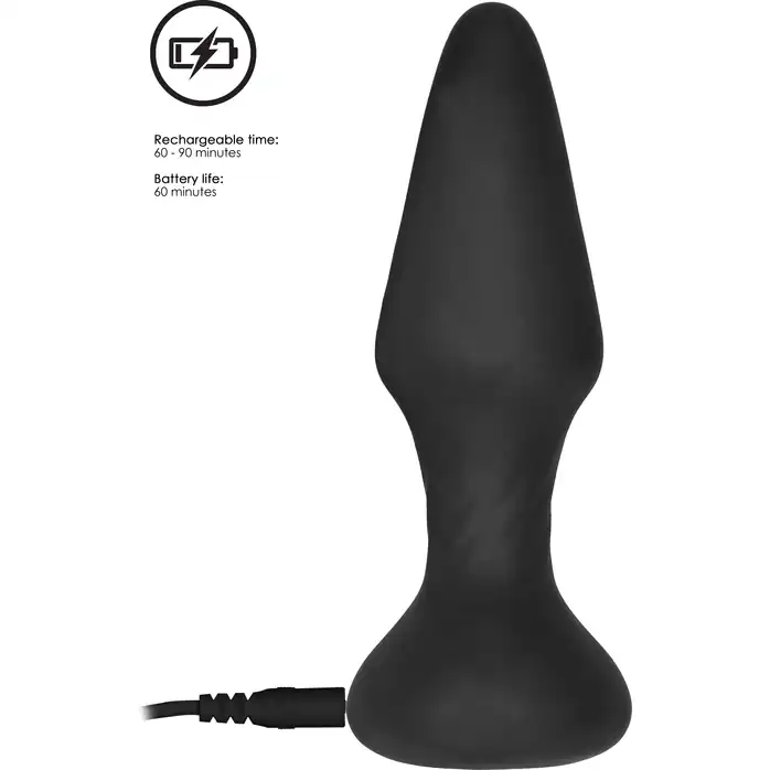 Черный анальный вибромассажер N 81 Rechargeable Remote Controlled Butt Plug - 14 см - Sono. Фотография 7.