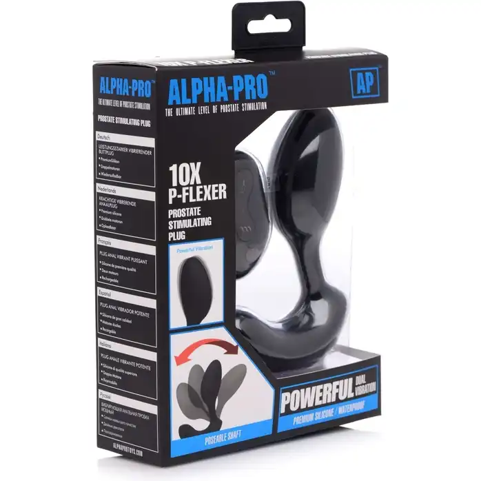 Черный стимулятор простаты 10X P-Flexer Prostate Stimulating Anal Butt Plug - 13,7 см - Alpha-Pro. Фотография 4.