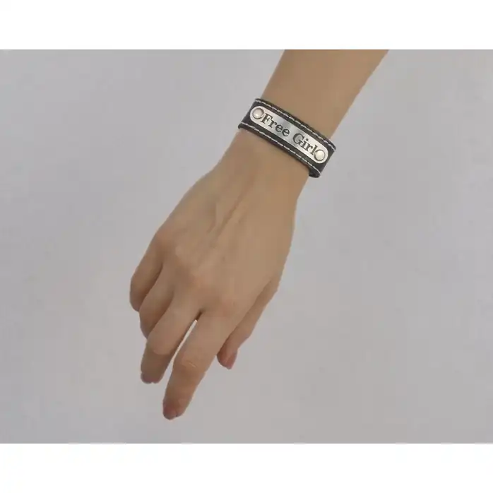 Браслет с белой строчкой Free Girl - BDSM accessories