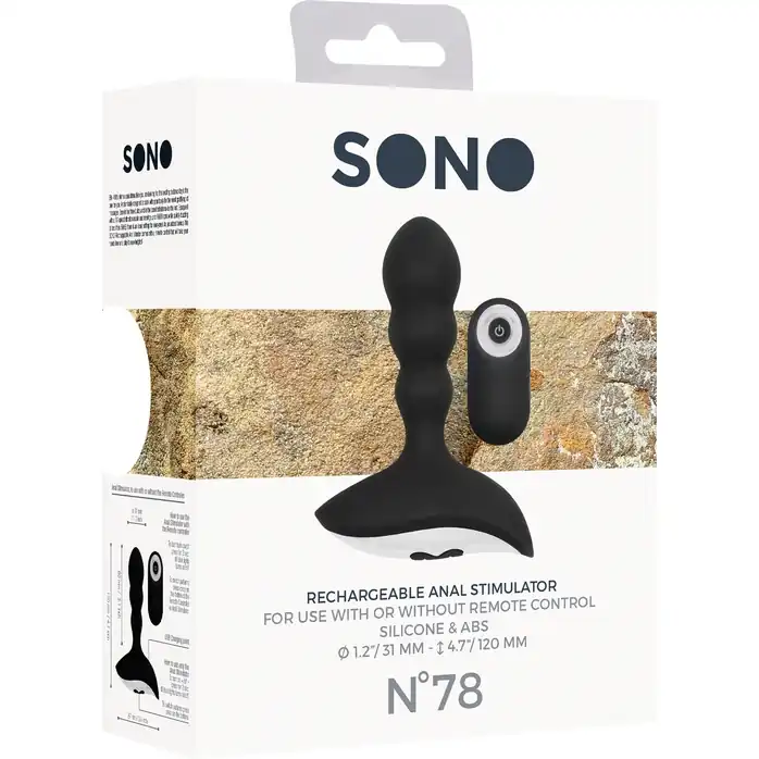 Черный массажер простаты с пультом N 78 Rechargeable Anal Stimulator - 12 см - Sono. Фотография 8.