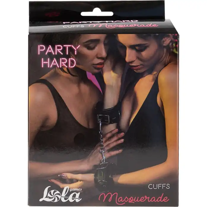 Черные наручники Party Hard Masquerade - Party Hard. Фотография 4.