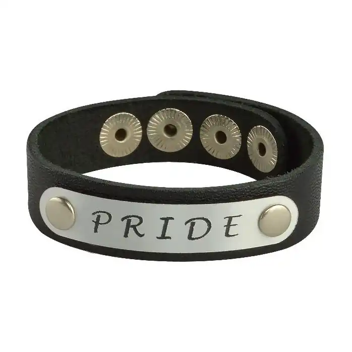 Кожаный браслет PRIDE - BDSM accessories