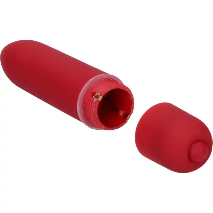 Красная удлинённая вибропуля Power Bullet Black - 8,3 см - Shots Toys. Фотография 3.