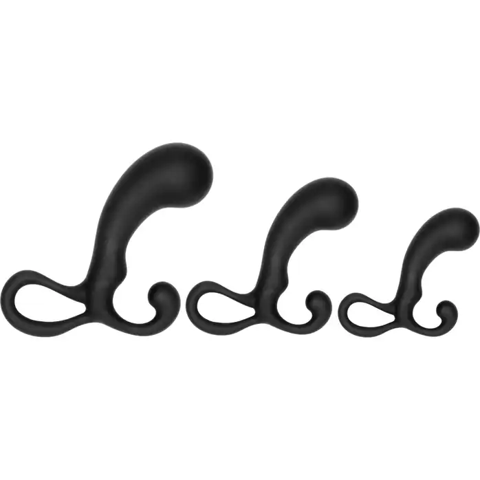Набор из 3 черных массажеров простаты Piece Prostate Stimulator Set - Sono