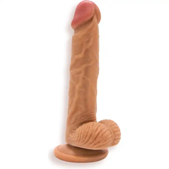 Кофейный фаллоимитатор на присоске Steadfast - 18,9 см - Nudes