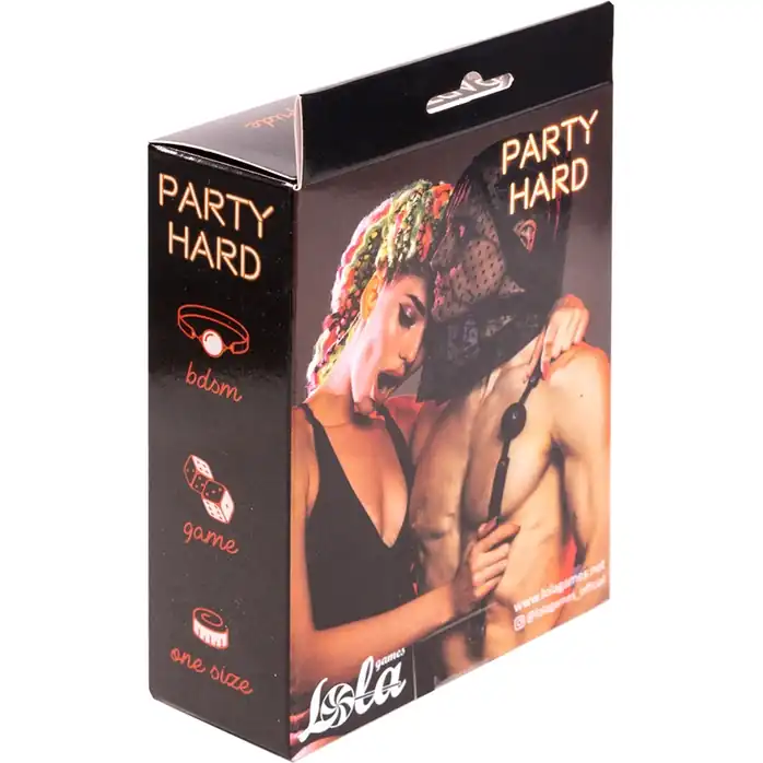Черный кляп-шарик Joyride - Party Hard. Фотография 4.