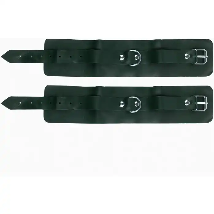 Изумрудные кожаные наручники - BDSM Арсенал. Фотография 3.