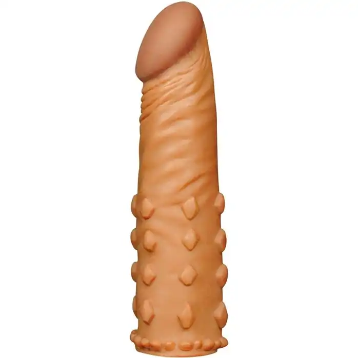 Коричневая насадка-удлинитель Add 2 Pleasure X Tender Penis Sleeve - 18 см