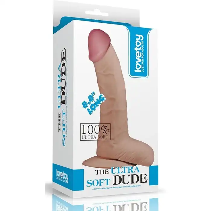 Фаллоимитатор-реалистик с мошонкой 8.8 The Ultra Soft Dude - 20 см. Фотография 3.