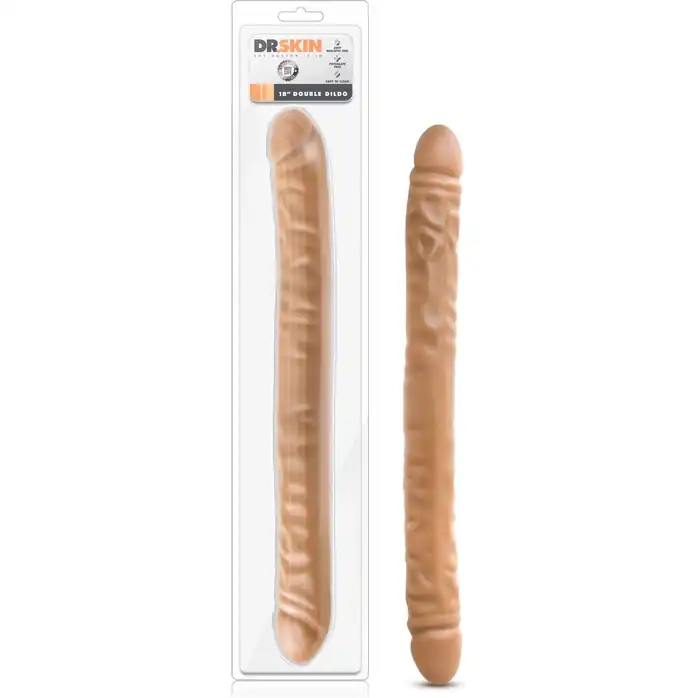 Телесный двусторонний фаллоимитатор 18 inch Double Dildo - 45,7 см - Dr. Skin. Фотография 3.