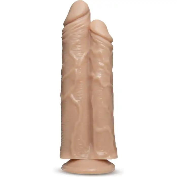 Телесный сдвоенный фаллоимитатор Double Trouble Double Shaft Dildo - 24 см - Dr. Skin