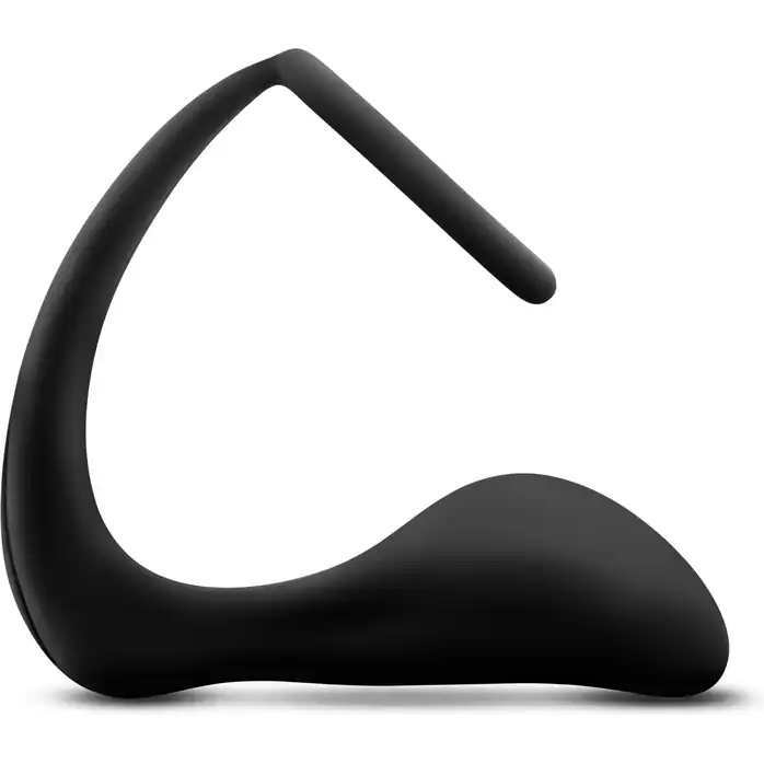 Черное эрекционное кольцо с анальным стимулятором Platinum Cock Ring Plug - Anal Adventures. Фотография 2.