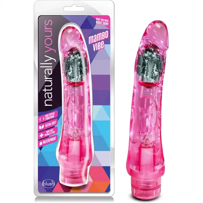 Розовый вибратор-реалистик Mambo Vibe - 22,8 см - Naturally Yours. Фотография 4.