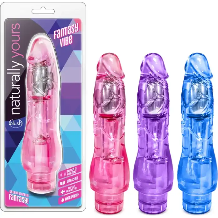 Розовый вибратор-реалистик Fantasy Vibe - 22,8 см - Naturally Yours. Фотография 6.
