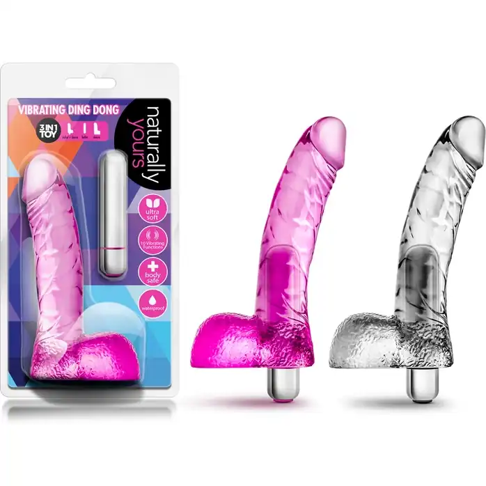 Прозрачный вибратор-реалистик Vibrating Ding Dong - 16,5 см - Naturally Yours. Фотография 6.