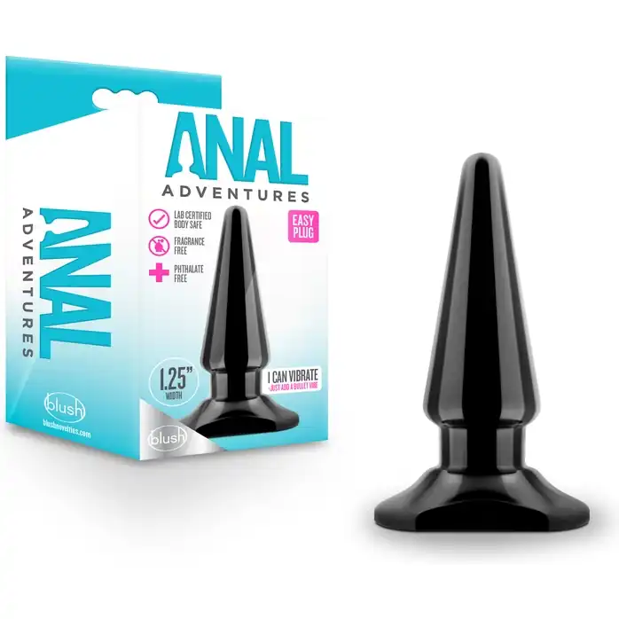 Чёрная анальная пробка Easy Plug - 10,16 см - Anal Adventures. Фотография 3.