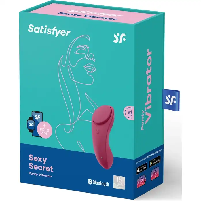 Бордовый бесшумный вибромассажер в трусики Sexy Secret. Фотография 3.