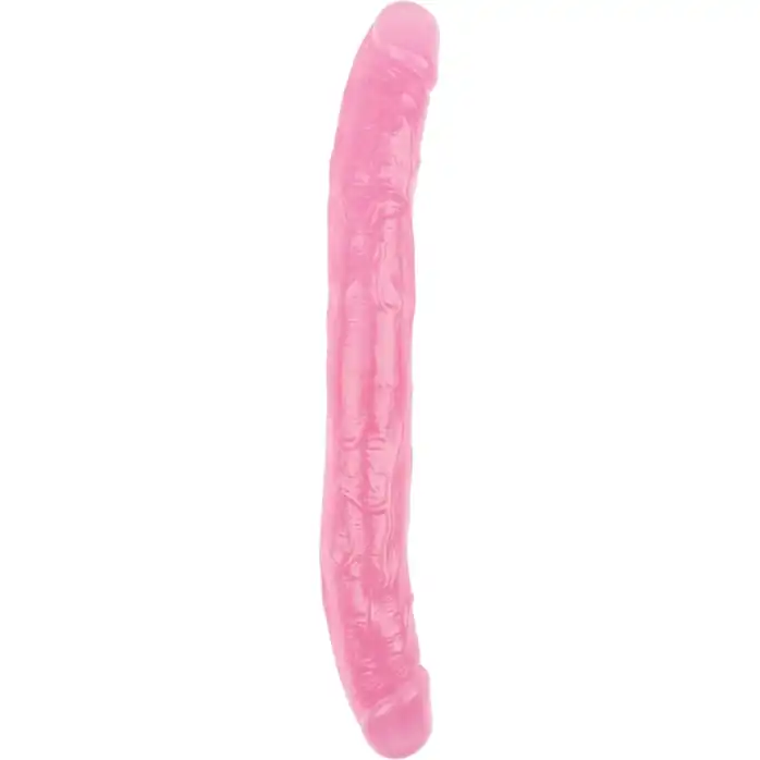 Розовый двусторонний фаллоимитатор 12.8 Inch Dildo - 32,5 см - Hi-Rubber