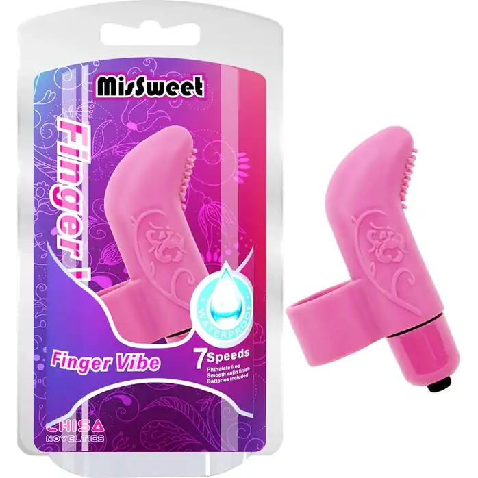 Розовая вибронасадка на палец MisSweet - 7см - Mis Sweet. Фотография 3.