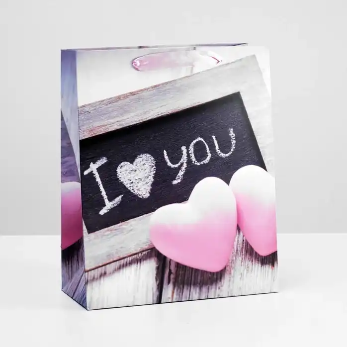 Подарочный пакет I love you - 32 х 26 см - Well-Known