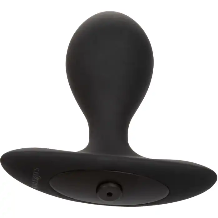 Черная расширяющаяся анальная пробка Weighted Silicone Inflatable Plug M - Anal Toys. Фотография 5.