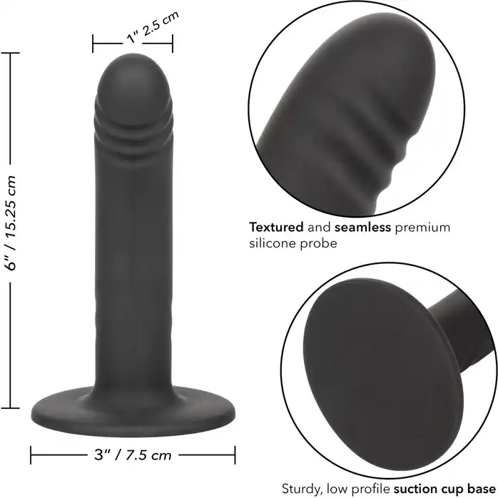 Черный анальный стимулятор 6” Ridged Probe - 15,25 см. Фотография 3.