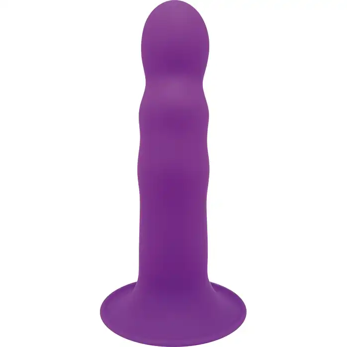Фиолетовый фаллоимитатор-реалистик PREMIUM RIBBED DILDO - 18 см - Solid Love