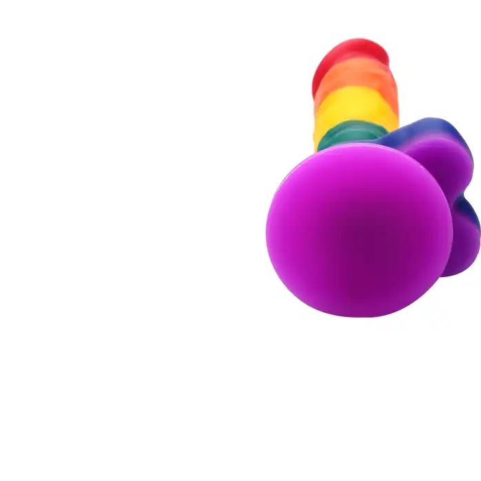 Разноцветный фаллоимитатор-реалистик COLOURFUL DILDO - 20 см - Colourful love. Фотография 5.