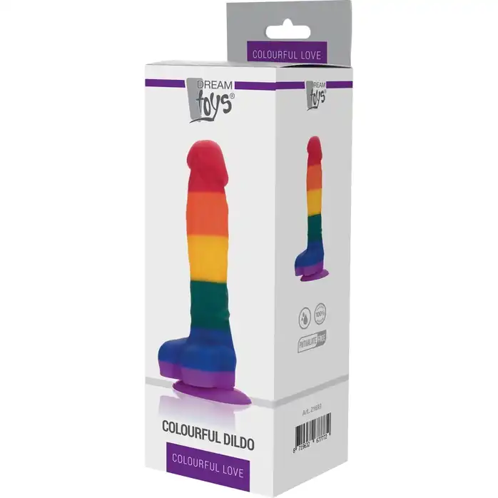 Разноцветный фаллоимитатор-реалистик COLOURFUL DILDO - 20 см - Colourful love. Фотография 6.
