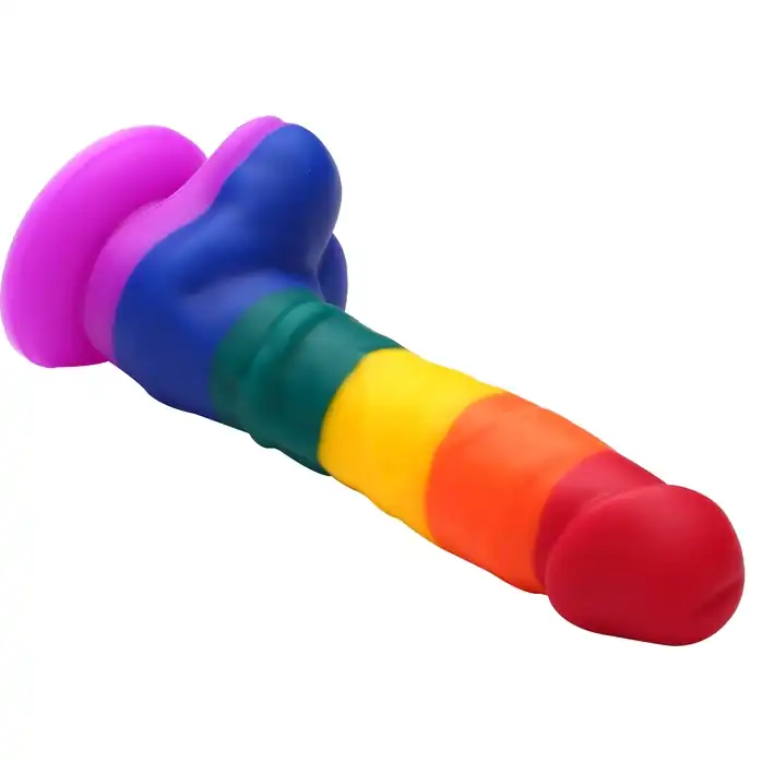 Разноцветный фаллоимитатор-реалистик COLOURFUL DILDO - 21,5 см - Colourful love. Фотография 4.