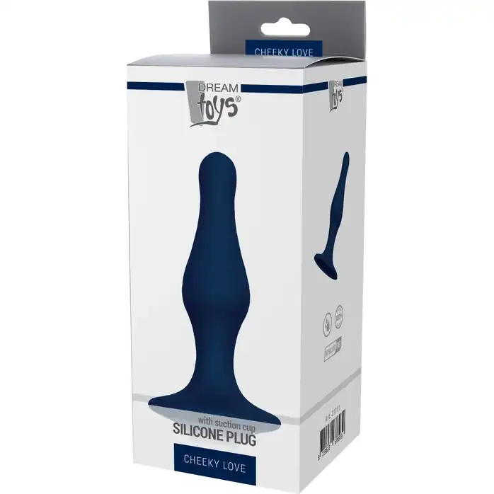 Синяя анальная пробка SILICONE PLUG LARGE - 15,6 см - Cheeky Love. Фотография 3.