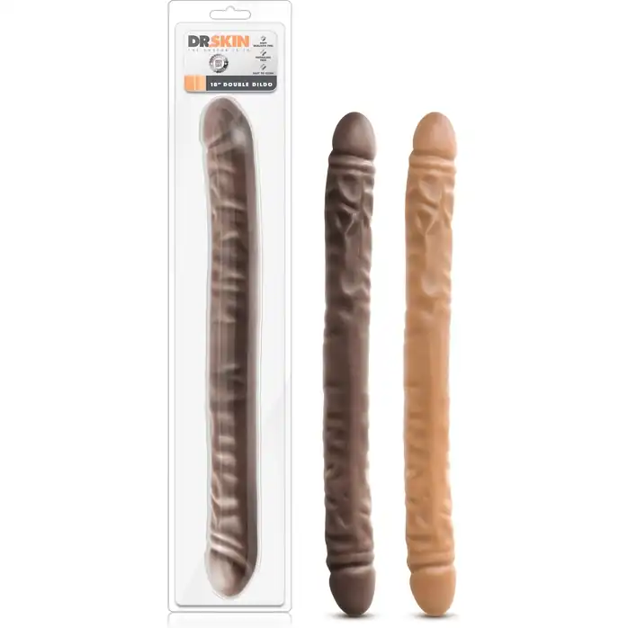 Коричневый двусторонний фаллоимитатор 18 Inch Double Dildo - 45,7 см - Dr. Skin. Фотография 4.