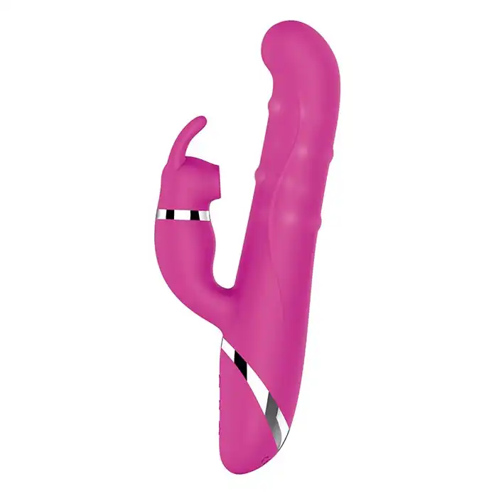 Розовый вибратор-кролик NAGHI NO.41 RECHARGEABLE DUO VIBRATOR - 24 см - Naghi by Tonga. Фотография 2.
