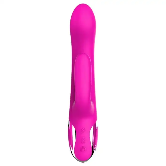 Розовый вибратор-кролик NAGHI NO.43 RECHARGEABLE DUO VIBRATOR - 23 см - Naghi by Tonga. Фотография 3.