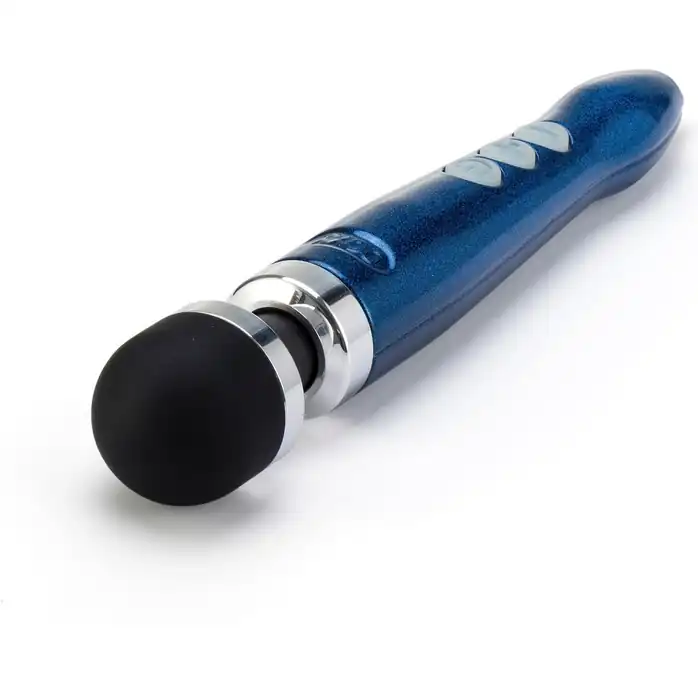 Синий беспроводной вибратор Doxy Die Cast 3R Rechargeable Wand - 28 см. Фотография 2.