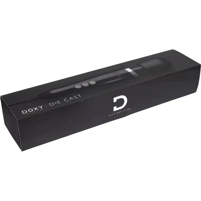 Черный жезловый вибратор Doxy Die Cast Wand Massager. Фотография 6.