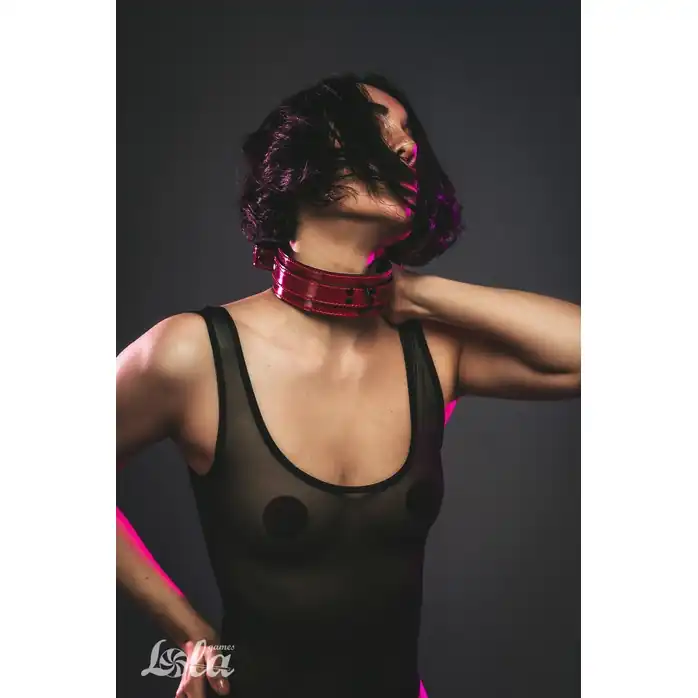 Бордовый ошейник Eccentric - Party Hard. Фотография 7.
