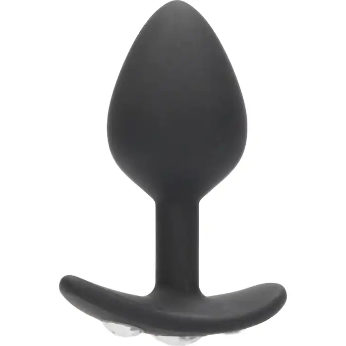 Черная анальная пробка Diamond Butt Plug With Handle - 8,6 см - Ouch!. Фотография 3.