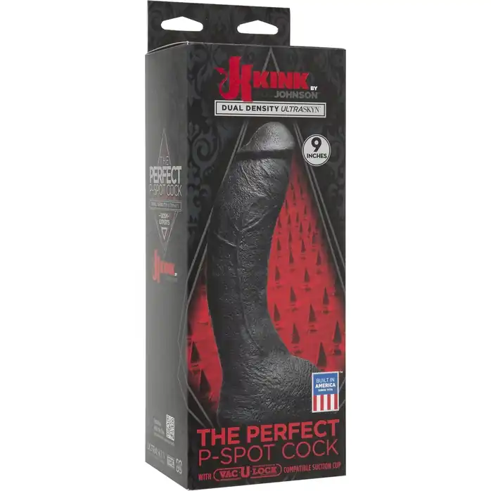 Черный фаллоимитатор-насадка The Perfect P-Spot Cock With Removable Vac-U-Lock Suction Cup - 22,9 см - Kink. Фотография 3.