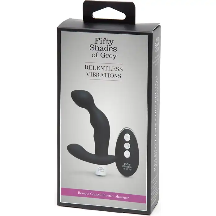 Черный вибромассажер простаты Relentless Vibrations Remote Prostate Vibrator - 15,2 см - Fifty Shades of Grey. Фотография 4.