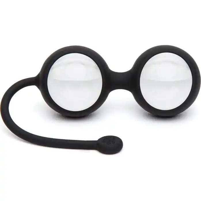 Черные вагинальные шарики Inner Goddess Glass Pleasure Balls 77g - Fifty Shades of Grey