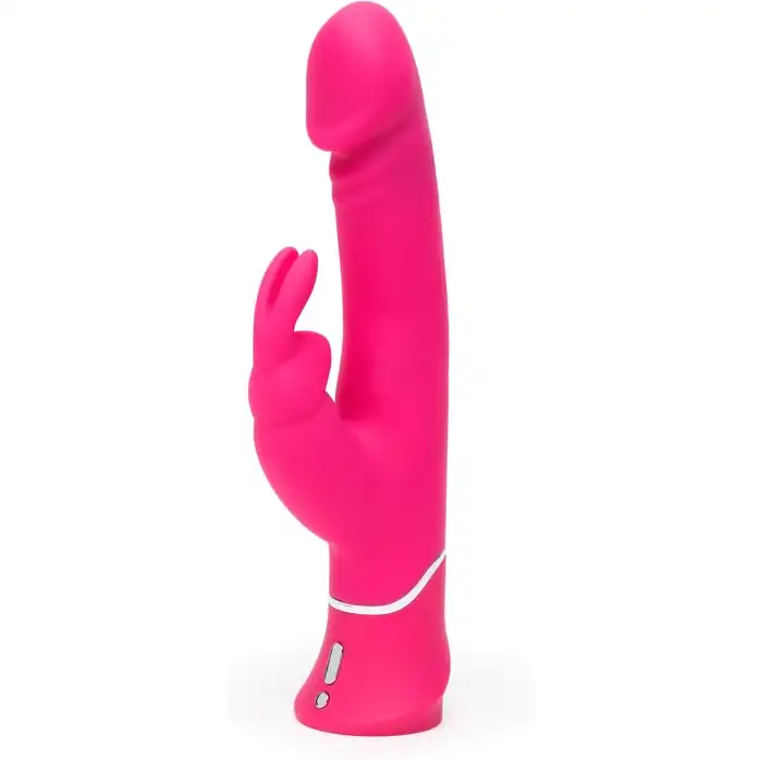 Розовый вибратор-кролик Realistic Dual Density Rechargeable Rabbit Vibrator - 25,5 см