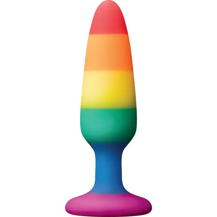 Разноцветная анальная втулка RAINBOW ANAL PLUG SMALL - 11 см - Colourful love