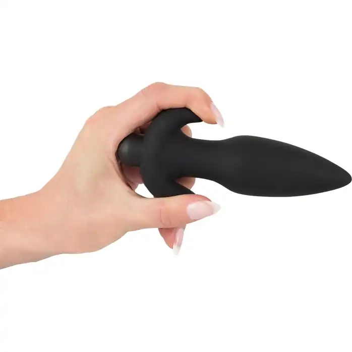 Черная анальная вибропробка с пультом ДУ Remote controlled Butt Plug - 13 см - You2Toys. Фотография 6.