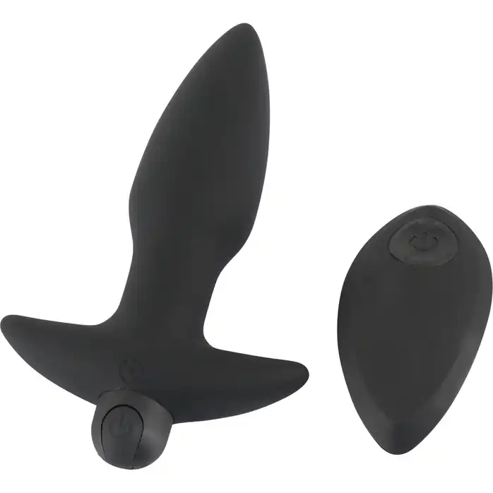 Черная анальная вибропробка с пультом ДУ Remote controlled Butt Plug - 13 см - You2Toys