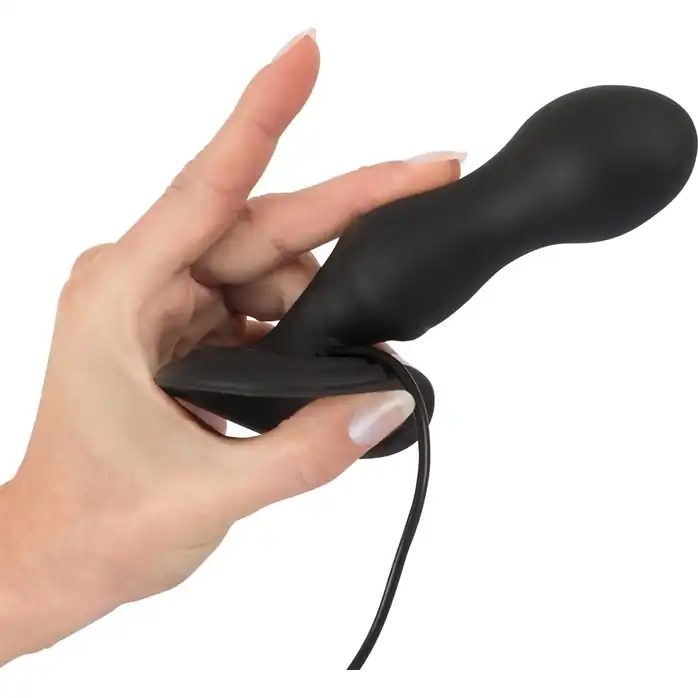 Черная анальная вибропробка с вращением Butt Plug - 13,6 см - You2Toys. Фотография 4.