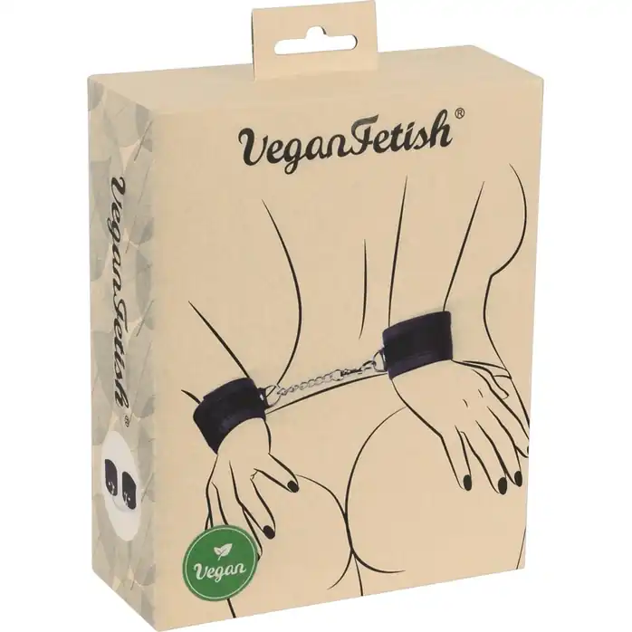 Черные наручники Handcuffs на цепочке - VeganFetish. Фотография 8.