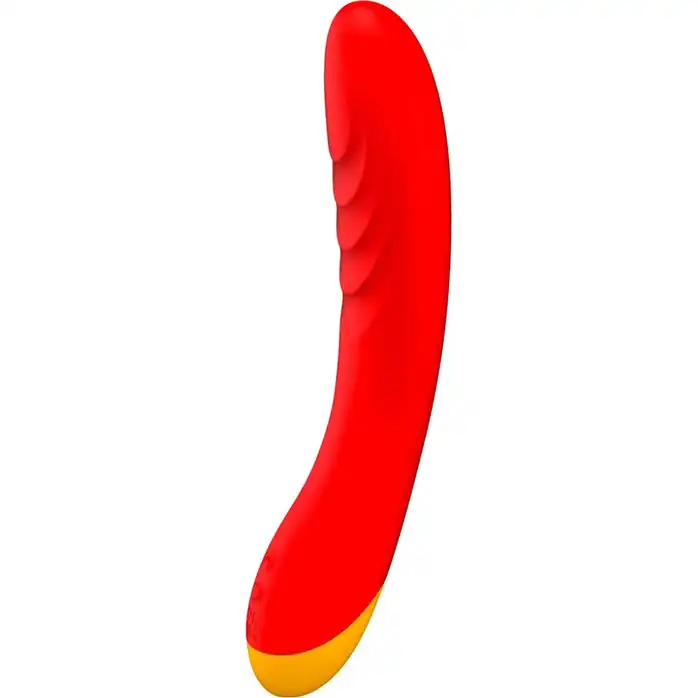 Красный изогнутый вибромассажер Romp Hype G-Spot - 21 см