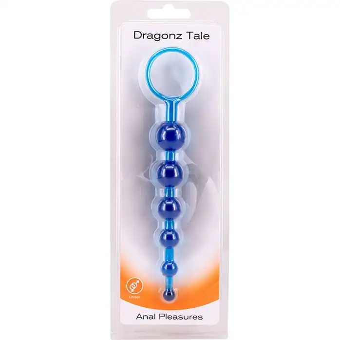 Синяя анальная цепочка DRAGONZ TALE ANAL - 20 см. Фотография 2.